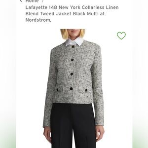 New Lafayette 148 women’s Stylish Linen Blend Tweed Jacket size 1 (US size 2-4)